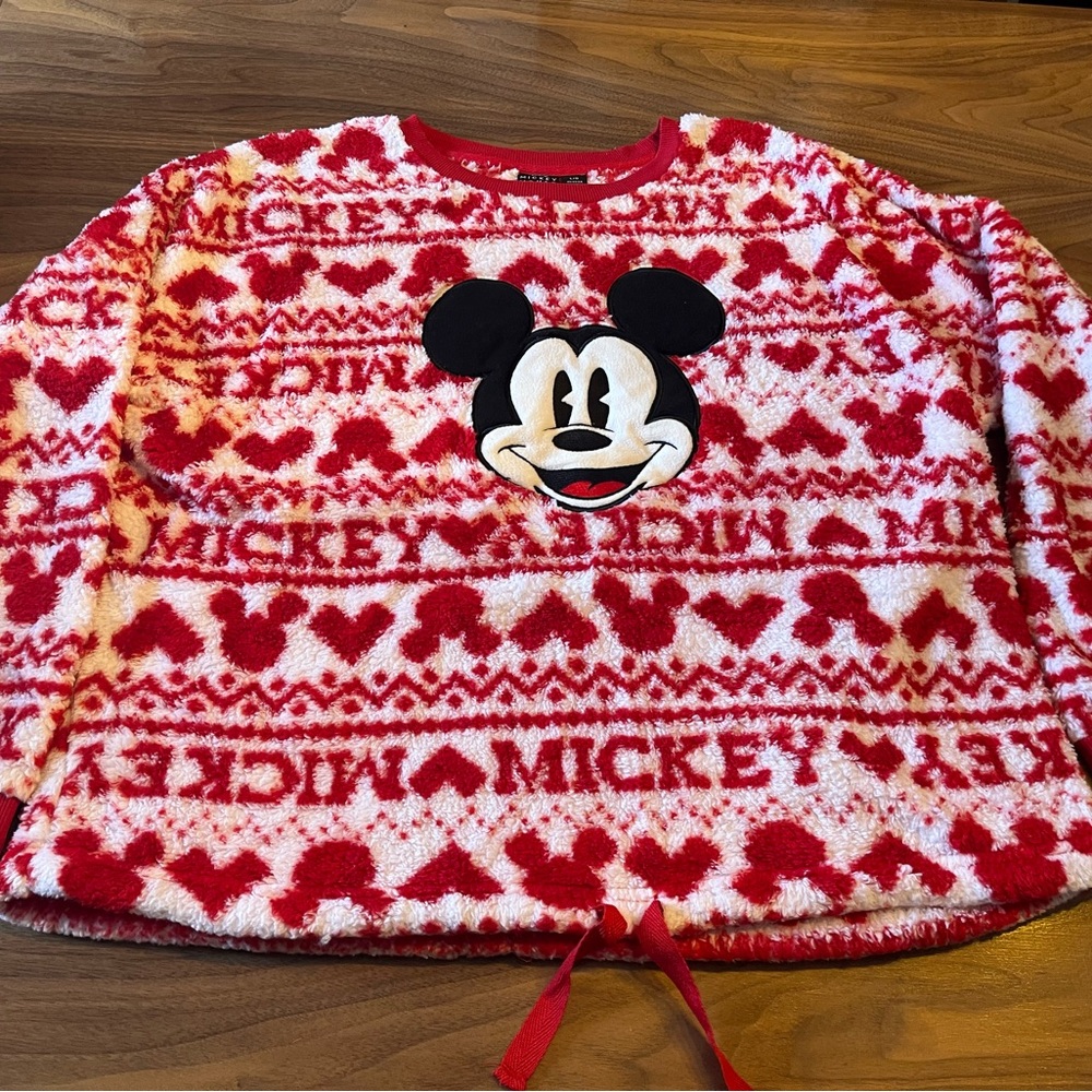Disney Red and White Mickey Mouse Fleece